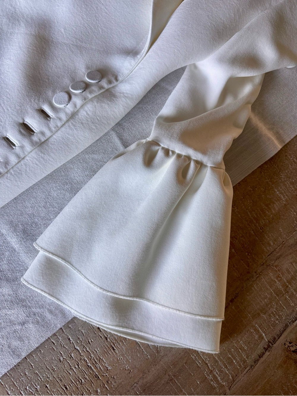 Misha Collection Larissa White Blazer Dress | Bell Sleeve Mini - Picture 4 of 4
